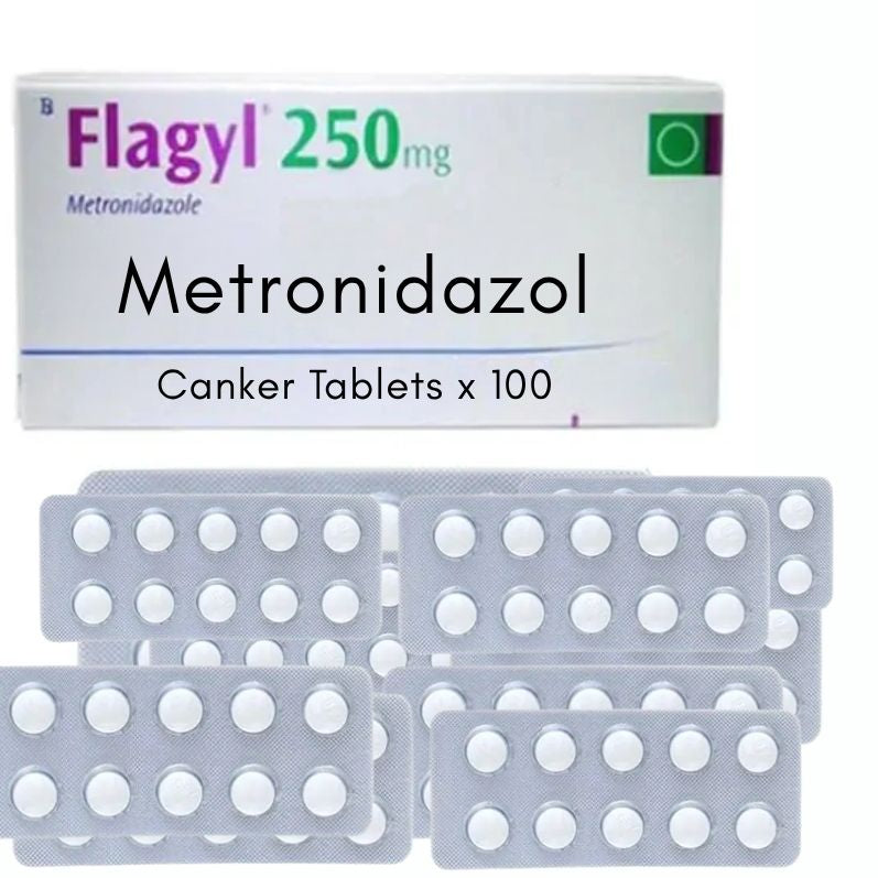 Flagyl 250mg Canker 100 x 25mg tablets to treat 100 birds (Copy)