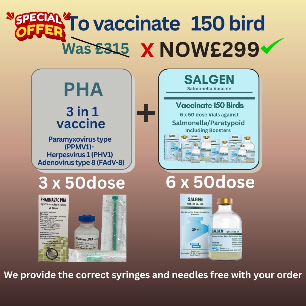 PHA 3 in 1 Vaccine - PPMV1 and Salgen Salmonella 150d Pack
