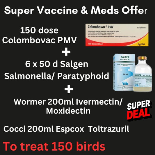 Offre Super Vaccins et Médicaments pour 150 oiseaux