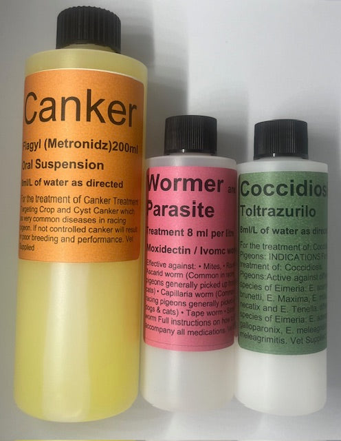 Coccidiosis Toltrazurilo, Canker Flagyl, Moxidectin/Ivomec wormer
