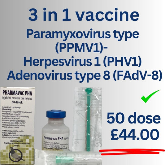Pigeon Paramyxovirus  type 1 (PMV1) - Pigeon Herpesvirus 1 (PHV1) - Adenovirus type 8 (FAdV-8)
