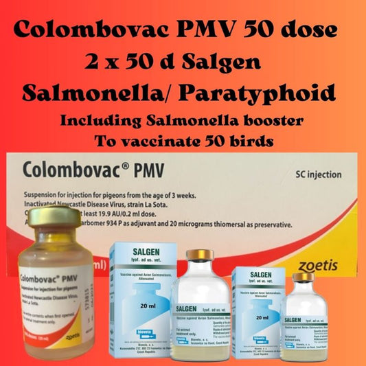 Colombovac PMV Paramxyo 50 Dose Vaccine & 2 x Salgen Salmonella Vaccine
