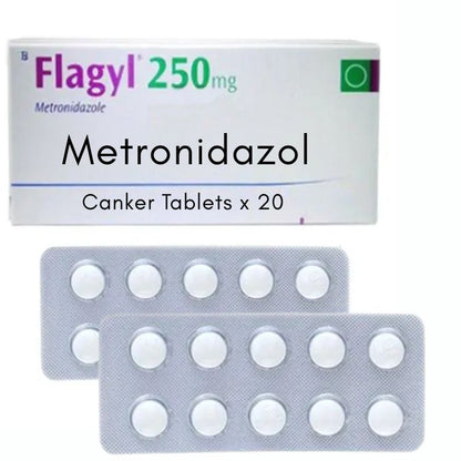 Flagyl 250mg Canker  20 x 25mg tablets to treat 20 birds