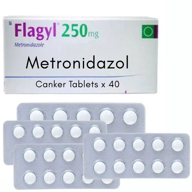 Flagyl 250mg Canker  40 x 25mg tablets to treat 40 birds