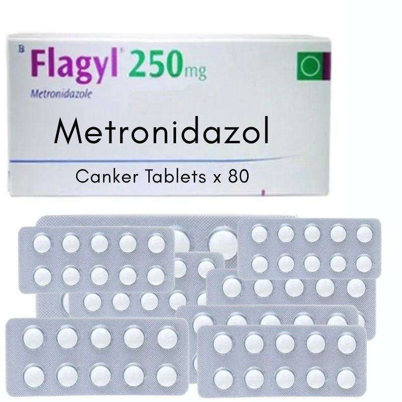 Flagyl 250mg Canker  80 x 25mg tablets to treat 80 birds