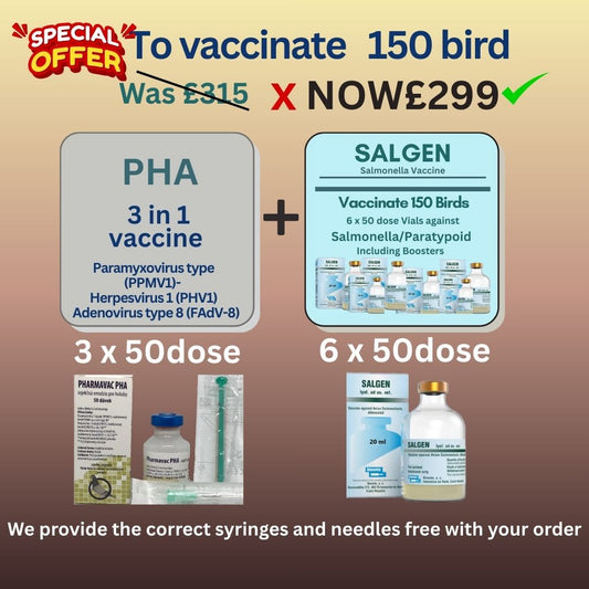 PHA 3 in 1 Vaccine - PPMV1 and Salgen Salmonella  150d Pack