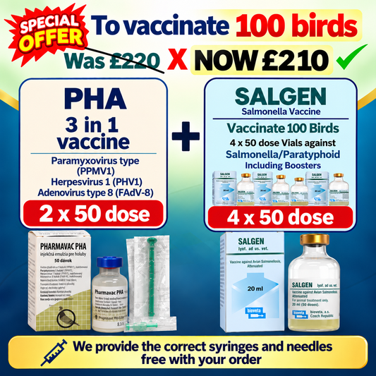 PHA 3 in 1 Vaccine - PPMV1 and Salgen Salmonella  100d Pack