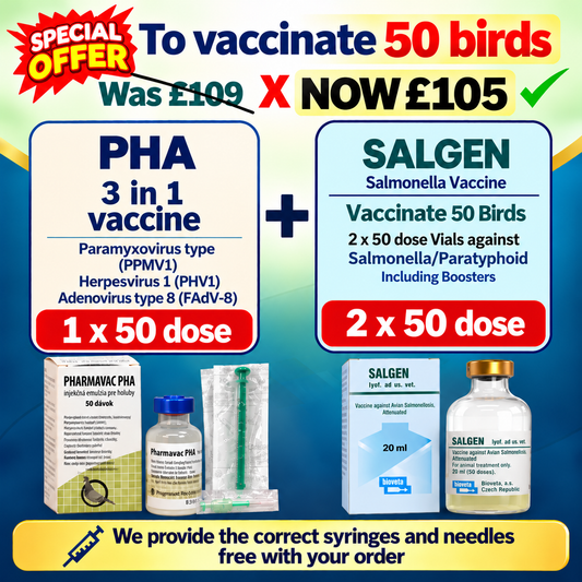 PHA 3 in 1 Vaccine - PPMV1 and Salgen Salmonella  50d Pack