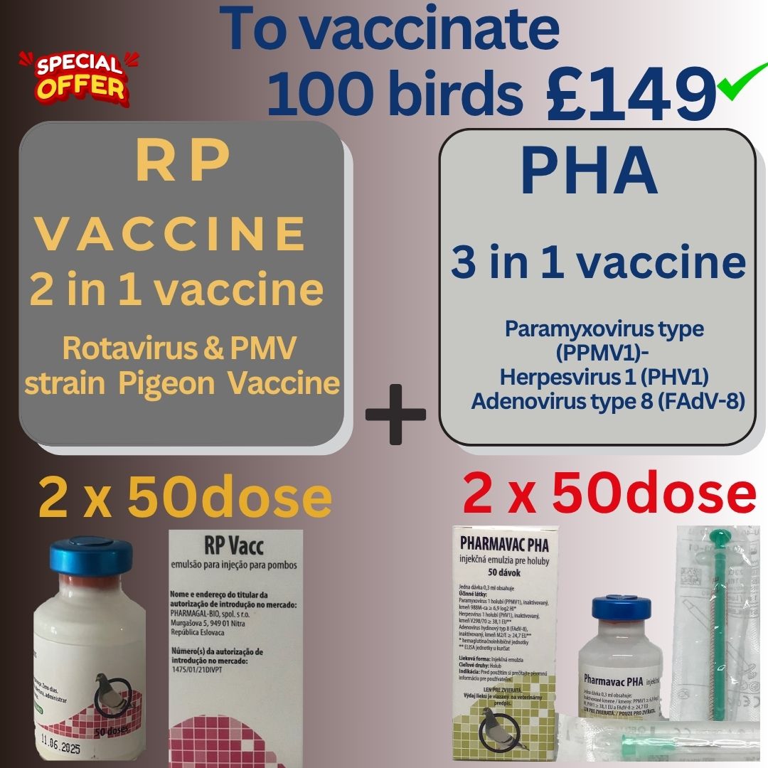 RP Rotavirus 100d Vaccine, PPMV 2 in 1 +  PHA 3 in 1, Herpes ,Adeno ,PMV -100d vaccine