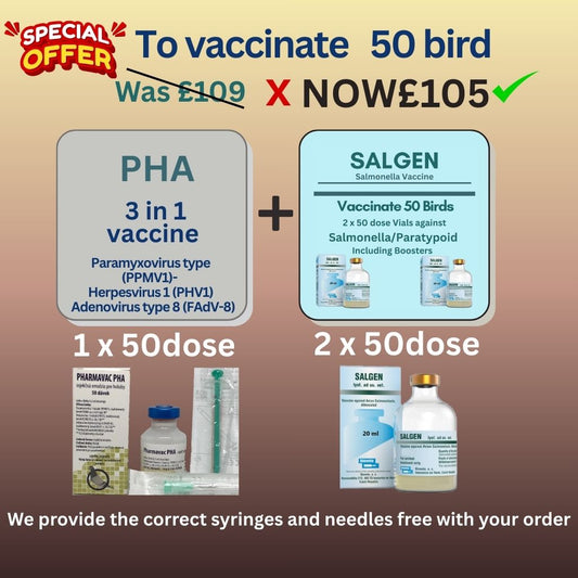 PHA 3 in 1 Vaccine - PPMV1 and Salgen Salmonella  50d Pack