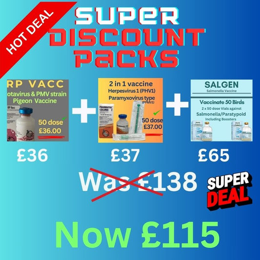 Super Pack Deal 50 birds  Vaccine  RP +Herpies + Salmonella