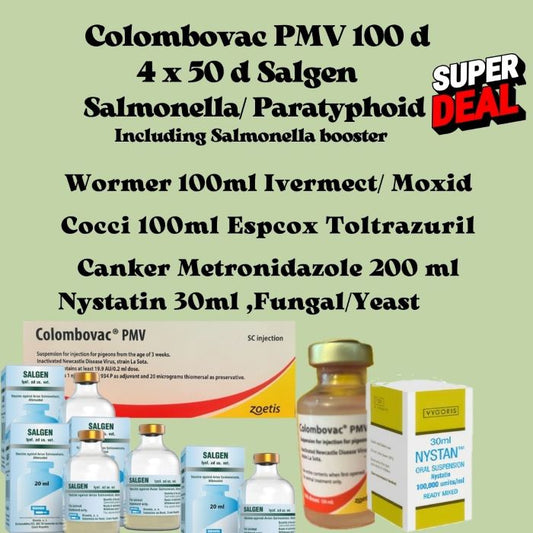 Colombovac PMV,Salmonella-Paratyphoid,Canker,Worm,Cocci & Yeast treatment