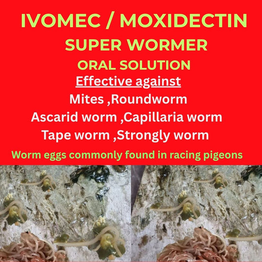 IVOMEC/Moxidectin  Super Wormer 200ml Oral Solution 100 birds